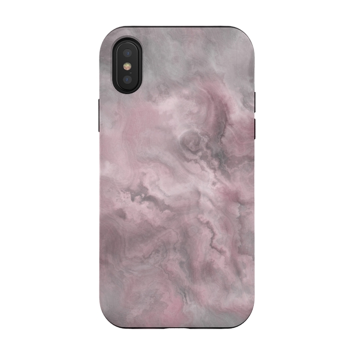 iPhone Xs / X StrongFit Blush Grey Marble by Andrea Haase