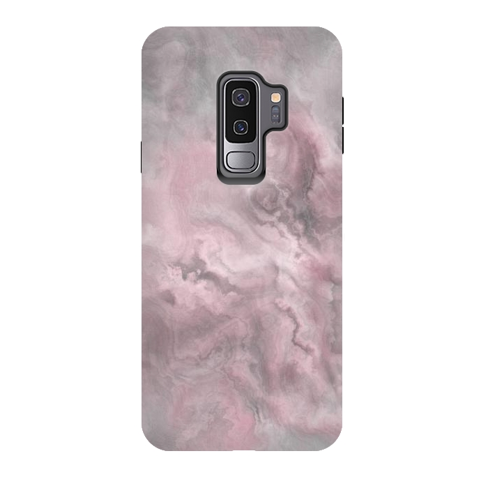 Galaxy S9 plus StrongFit Blush Grey Marble by Andrea Haase