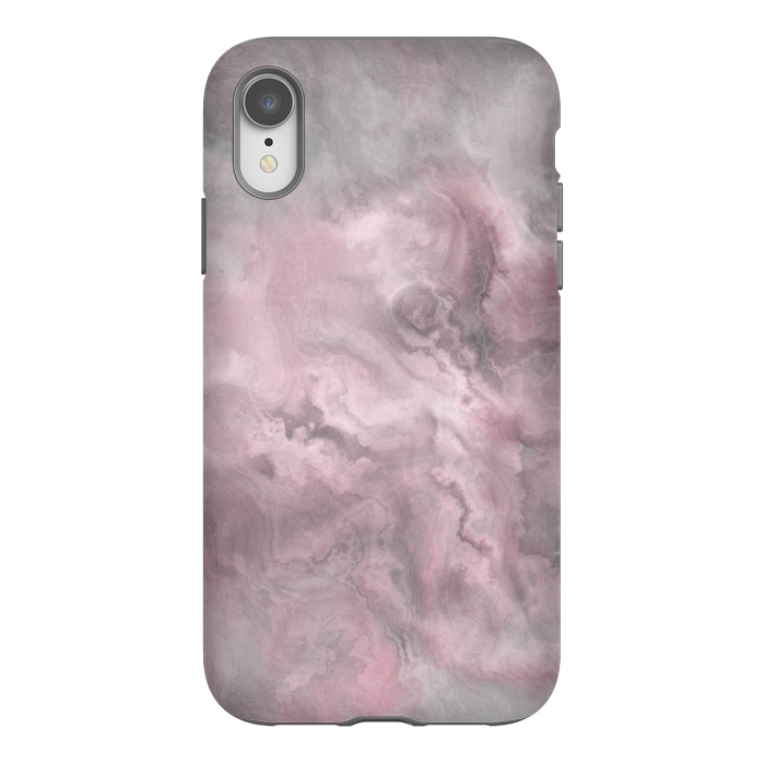 iPhone Xr StrongFit Blush Grey Marble by Andrea Haase