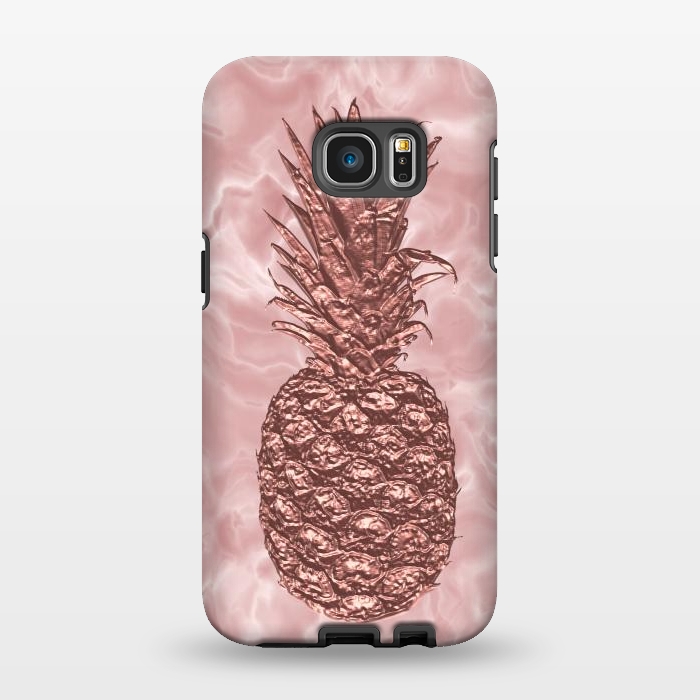 Galaxy S7 EDGE StrongFit Precious Pineapple Blush Rosegold by Andrea Haase