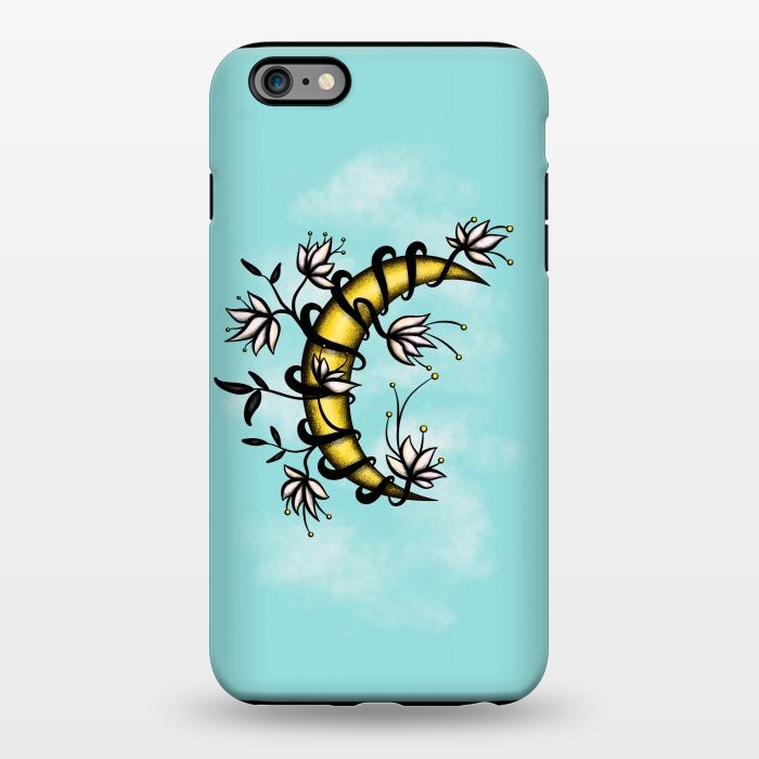 iPhone 6/6s plus StrongFit Crescent Moon Wrapped In Flowers Tattoo Style by Boriana Giormova