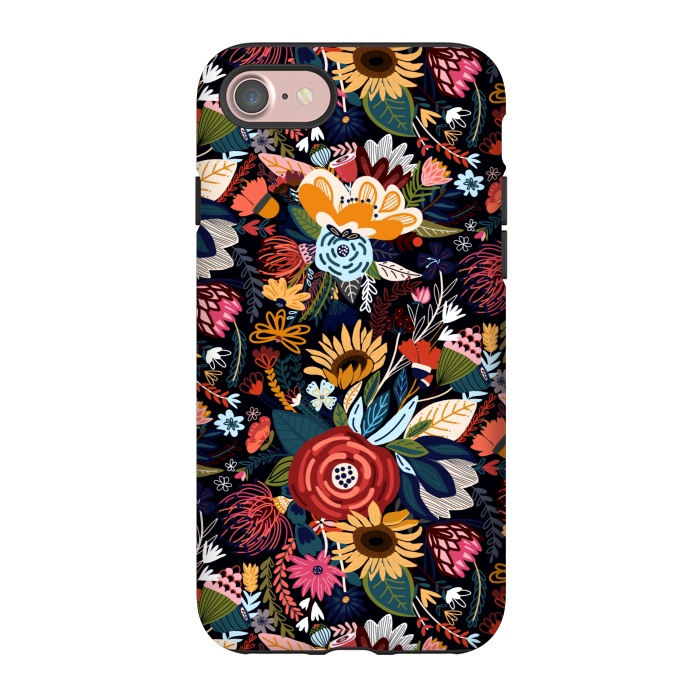 iPhone 7 StrongFit Popping Moody Floral  by Tigatiga