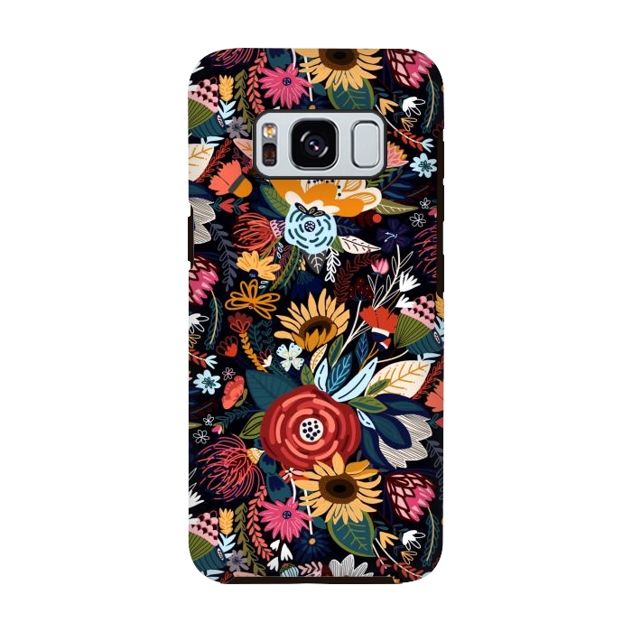Galaxy S8 StrongFit Popping Moody Floral  by Tigatiga