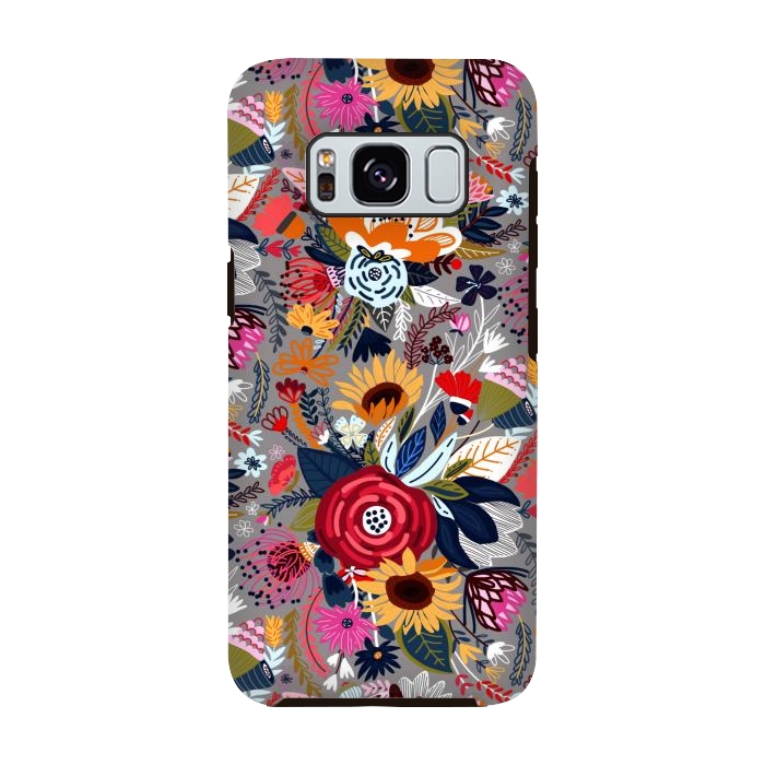 Galaxy S8 StrongFit Popping Floral - Pink  by Tigatiga