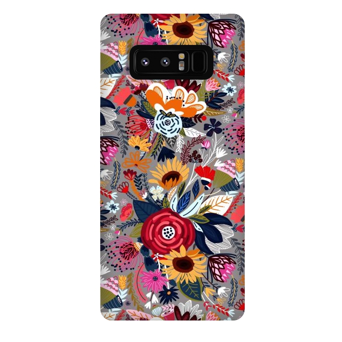 Galaxy Note 8 StrongFit Popping Floral - Pink  by Tigatiga