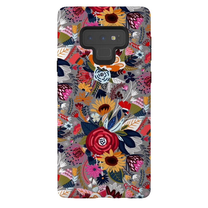 Galaxy Note 9 StrongFit Popping Floral - Pink  by Tigatiga
