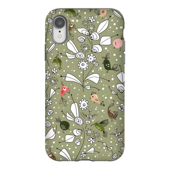 iPhone Xr StrongFit Bye Bye Birdie - Green by Paula Ohreen