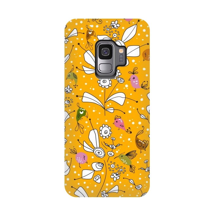 Galaxy S9 StrongFit Bye Bye Birdie - Yellow by Paula Ohreen