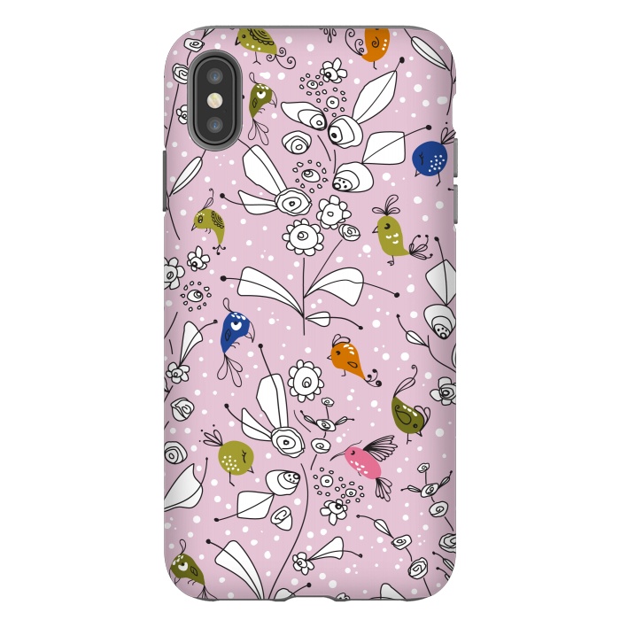 iPhone Xs Max StrongFit Bye Bye Birdie - Pink by Paula Ohreen