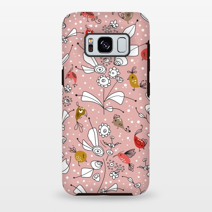 Galaxy S8 plus StrongFit Bye Bye Birdie - Dusty Rose by Paula Ohreen