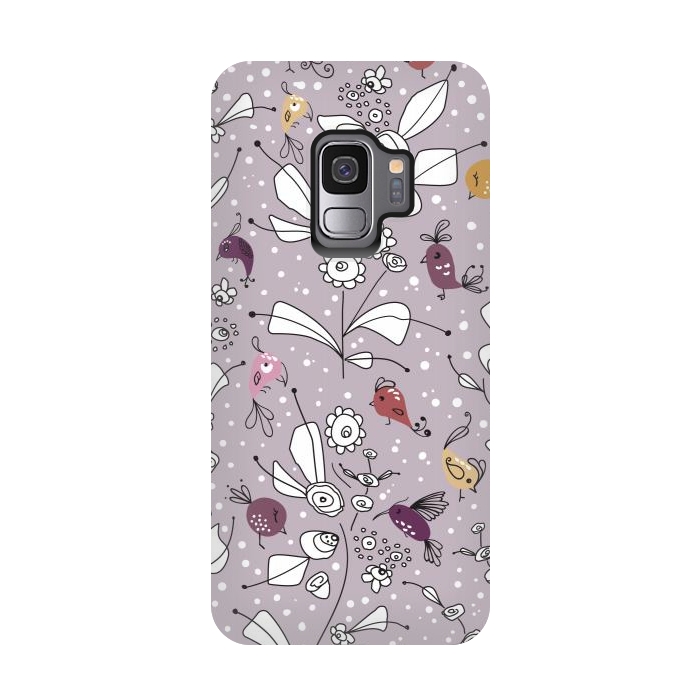 Galaxy S9 StrongFit Bye Bye Birdie - Purple by Paula Ohreen