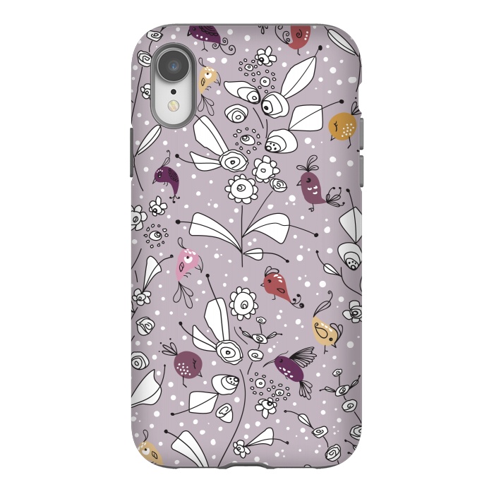 iPhone Xr StrongFit Bye Bye Birdie - Purple by Paula Ohreen