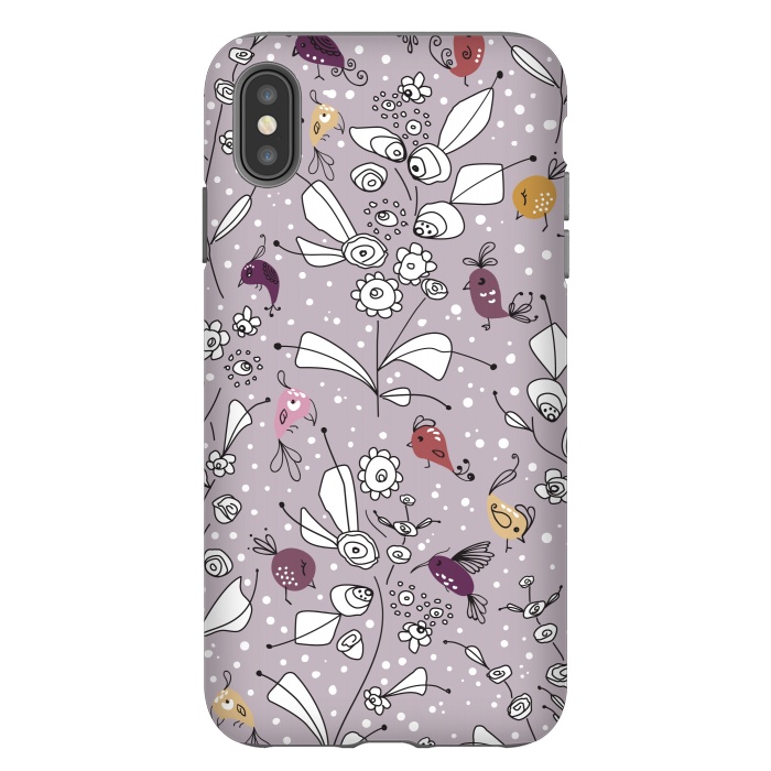 iPhone Xs Max StrongFit Bye Bye Birdie - Purple by Paula Ohreen