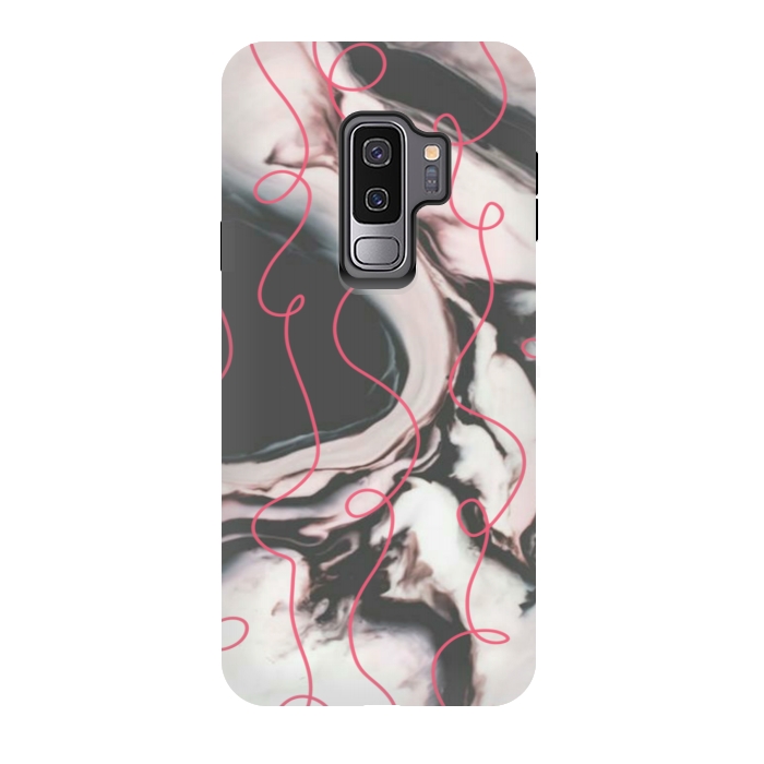 Galaxy S9 plus StrongFit Marble pink curls by CAS
