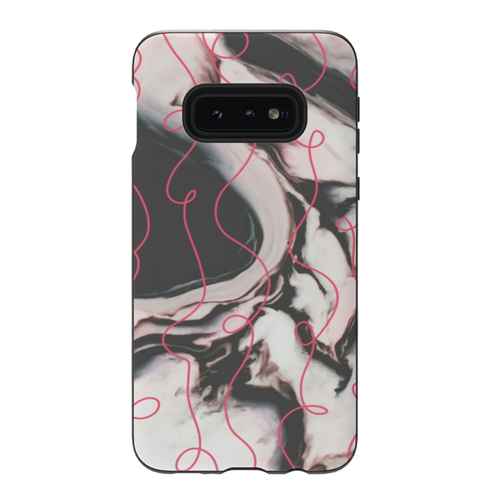 Galaxy S10e StrongFit Marble pink curls by CAS