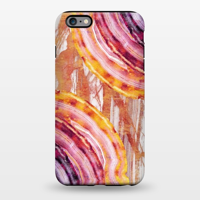 iPhone 6/6s plus StrongFit Gold pink brushed marble gemstones by Oana 