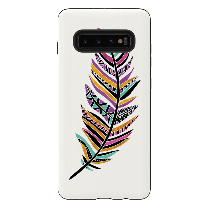 Galaxy S10 plus StrongFit Dreamy Feather by Pom Graphic Design