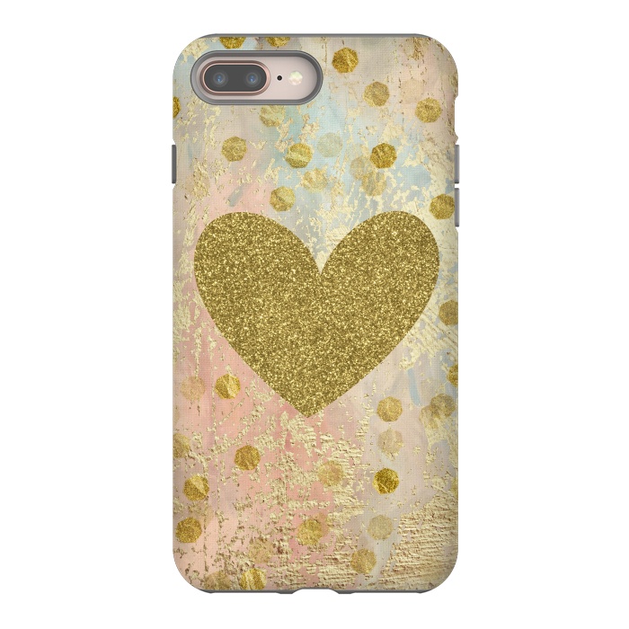 iPhone 7 plus StrongFit Golden Heart And Sparkles by Andrea Haase