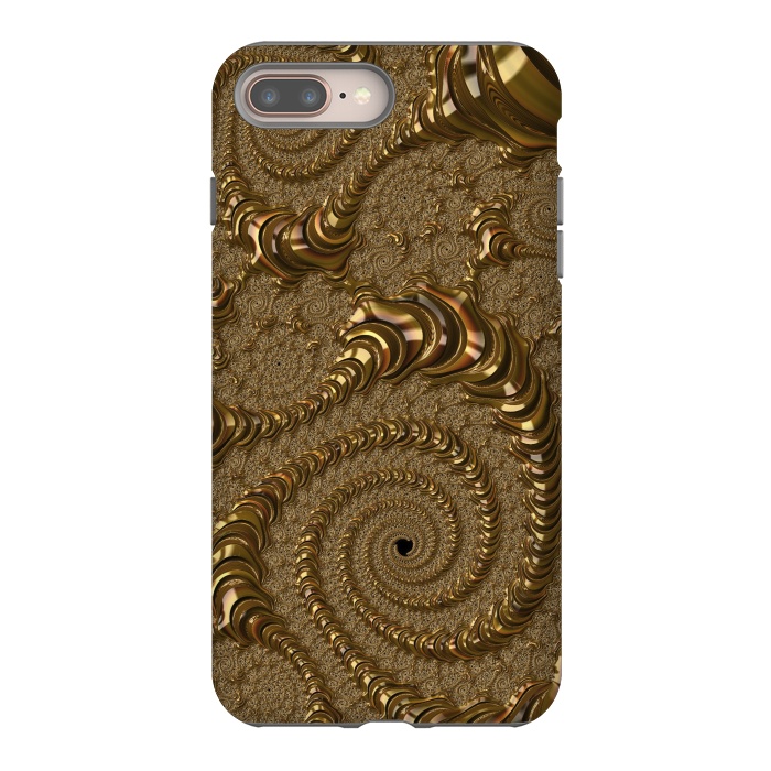 iPhone 7 plus StrongFit Golden Fancy Fractals by Andrea Haase