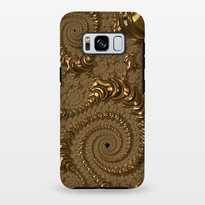 Galaxy S8 plus StrongFit Golden Fancy Fractals by Andrea Haase