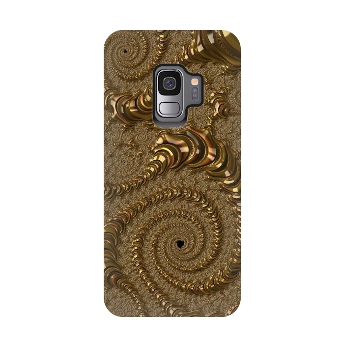 Galaxy S9 StrongFit Golden Fancy Fractals by Andrea Haase