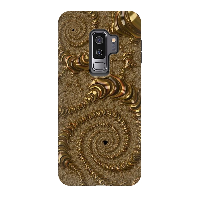 Galaxy S9 plus StrongFit Golden Fancy Fractals by Andrea Haase