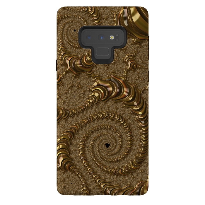 Galaxy Note 9 StrongFit Golden Fancy Fractals by Andrea Haase