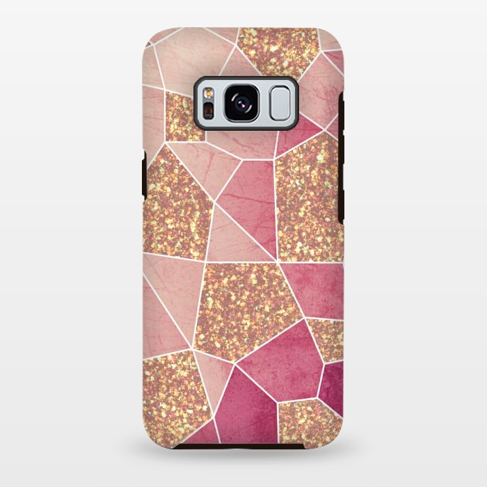 Galaxy S8 plus StrongFit Pink geometric glitters by Jms