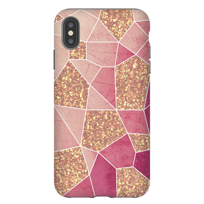 iPhone Xs Max StrongFit Pink geometric glitters by Jms