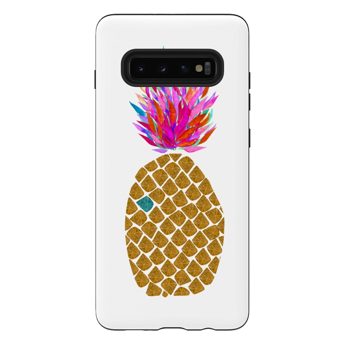 Galaxy S10 plus StrongFit Carnaval Pineapple by Amaya Brydon
