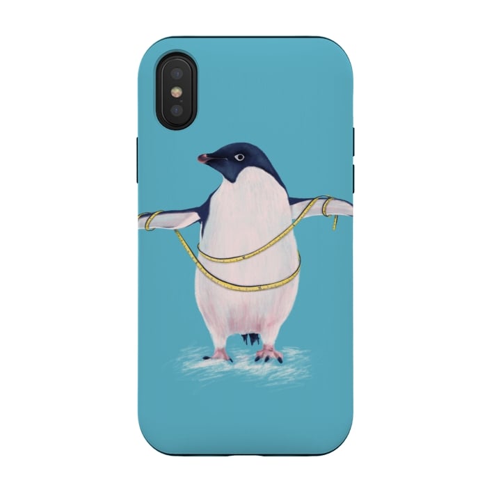 iPhone Xs / X StrongFit Cute Fat Penguin Goes On Diet by Boriana Giormova