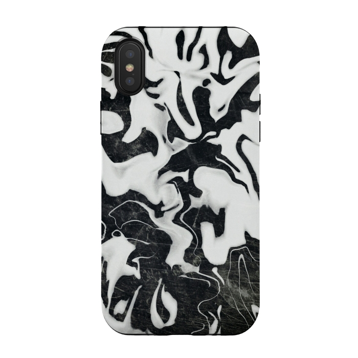 iPhone Xs / X StrongFit Black white marble by Jms