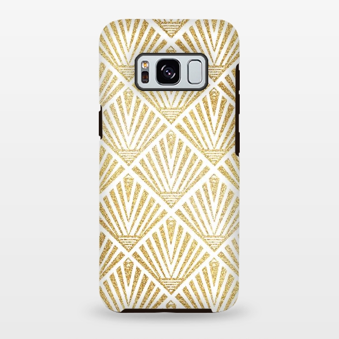 Galaxy S8 plus StrongFit Elegant golden diamond palm art deco design by InovArts