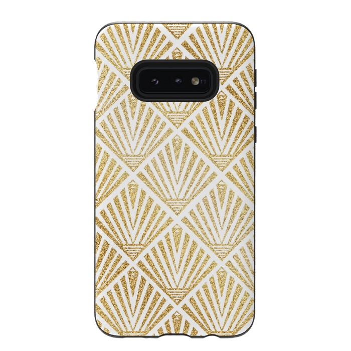 Galaxy S10e StrongFit Elegant golden diamond palm art deco design by InovArts