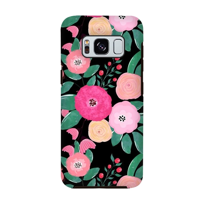 Galaxy S8 StrongFit Stylish abstract creative floral paint by InovArts