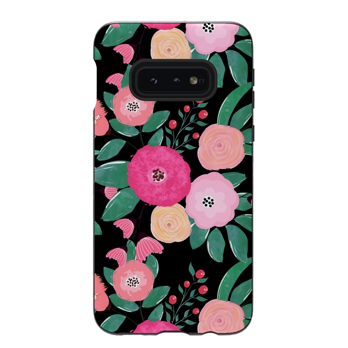 Galaxy S10e StrongFit Stylish abstract creative floral paint by InovArts