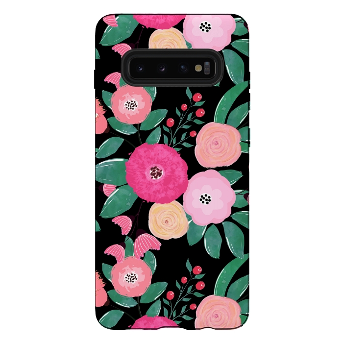 Galaxy S10 plus StrongFit Stylish abstract creative floral paint by InovArts