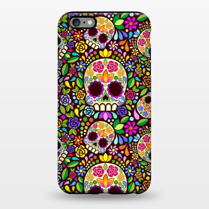 iPhone 6/6s plus StrongFit Sugar Skull Floral Naif Art Mexican Calaveras by BluedarkArt