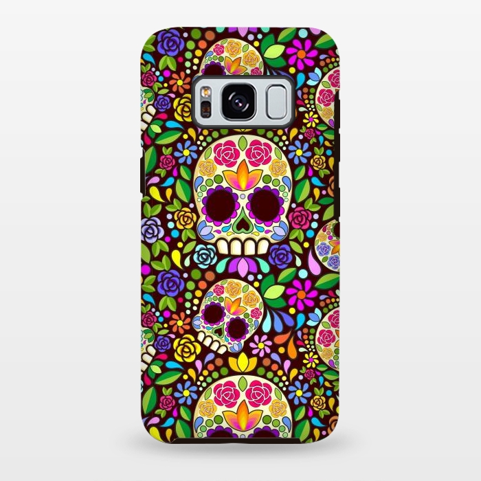 Galaxy S8 plus StrongFit Sugar Skull Floral Naif Art Mexican Calaveras by BluedarkArt