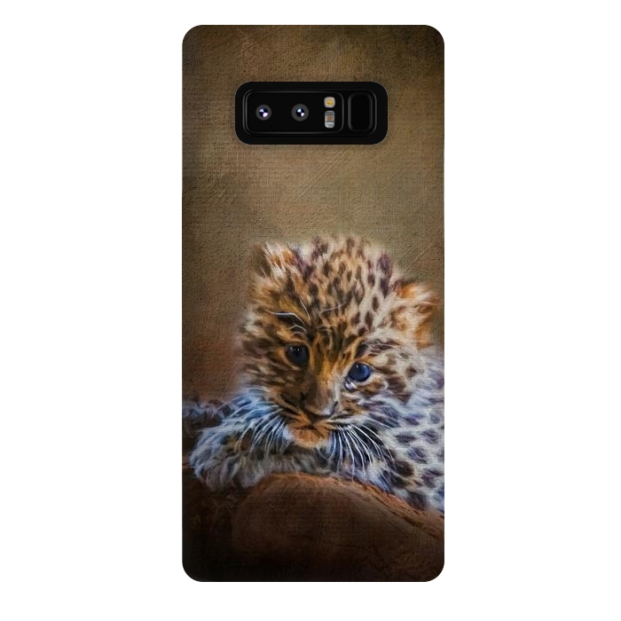 Galaxy Note 8 StrongFit Cute painting amur leopard cub by Simone Gatterwe
