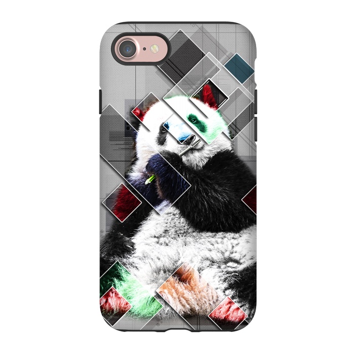 iPhone 7 StrongFit Cute colorful collage Panda by Simone Gatterwe