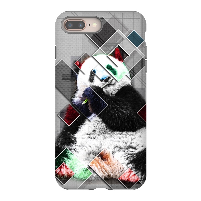 iPhone 7 plus StrongFit Cute colorful collage Panda by Simone Gatterwe