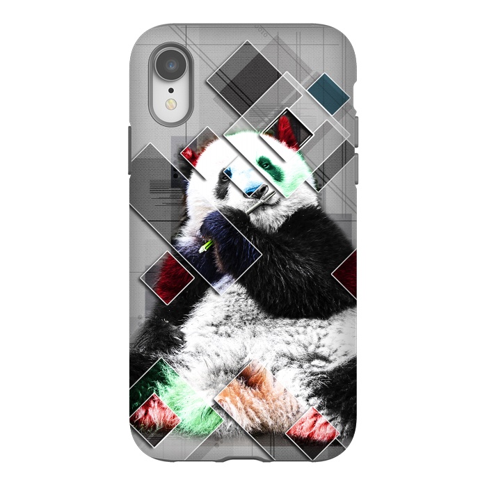 iPhone Xr StrongFit Cute colorful collage Panda by Simone Gatterwe