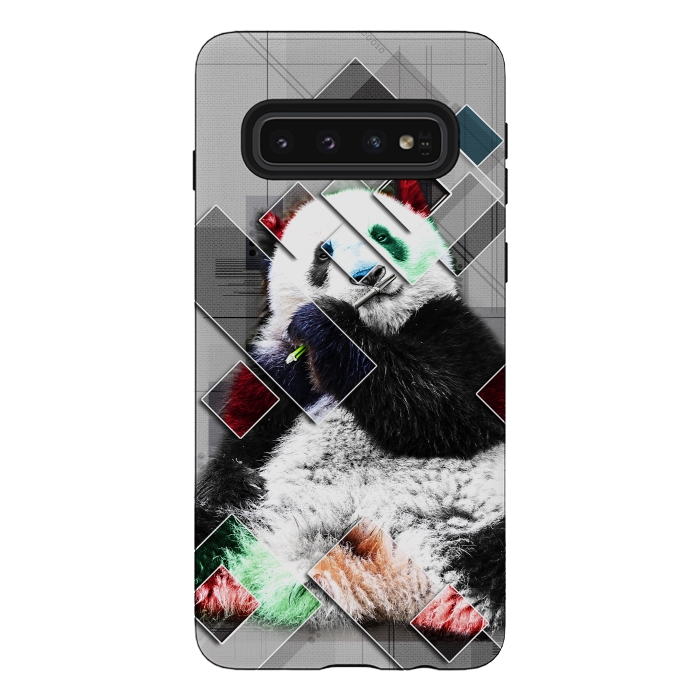 Galaxy S10 StrongFit Cute colorful collage Panda by Simone Gatterwe