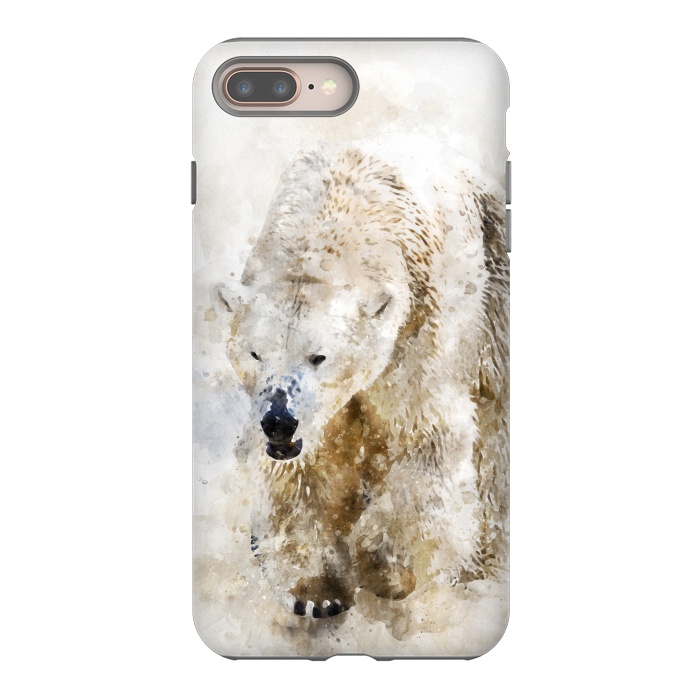 iPhone 7 plus StrongFit Abstract watercolor polar bear by Simone Gatterwe