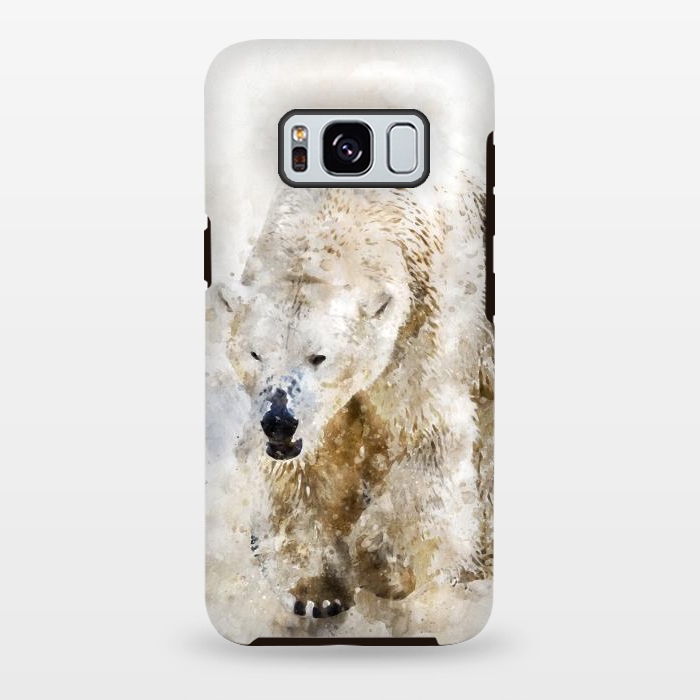 Galaxy S8 plus StrongFit Abstract watercolor polar bear by Simone Gatterwe