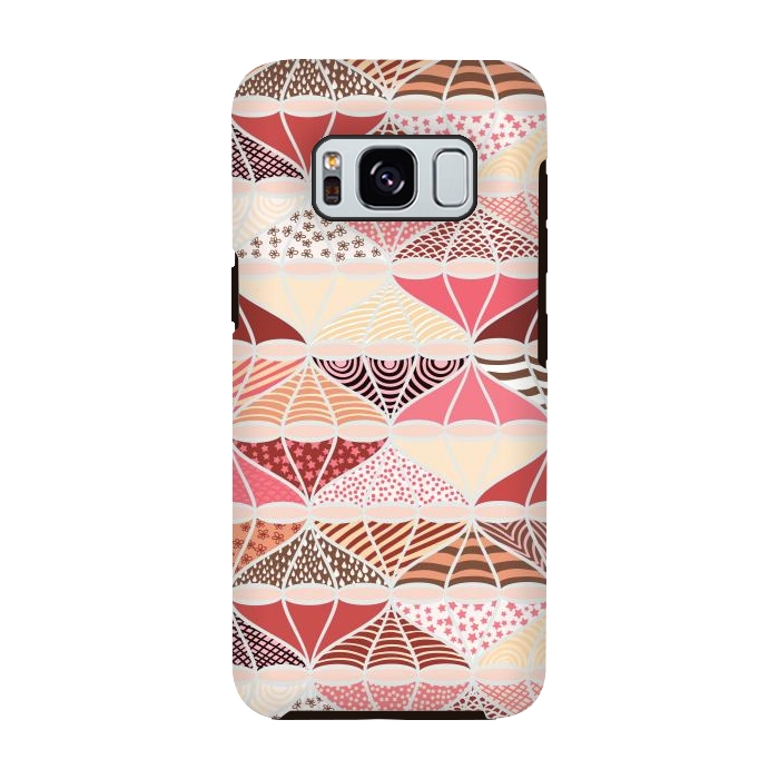 Galaxy S8 StrongFit April Showers Bring Brollies - Pink and Cream by Paula Ohreen