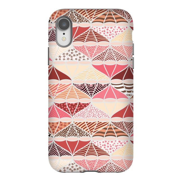 iPhone Xr StrongFit April Showers Bring Brollies - Pink and Cream by Paula Ohreen