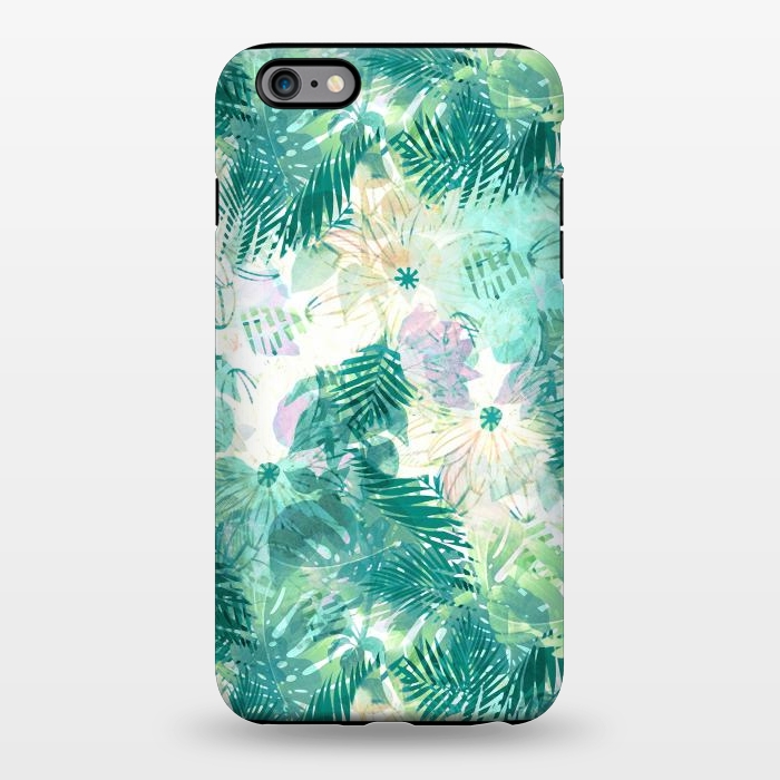 iPhone 6/6s plus StrongFit Watercolor tropical leaves and flower petals by Oana 