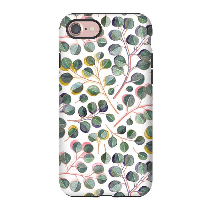 iPhone 7 StrongFit Simple Silver Dollar Eucalyptus Leaves by Micklyn Le Feuvre